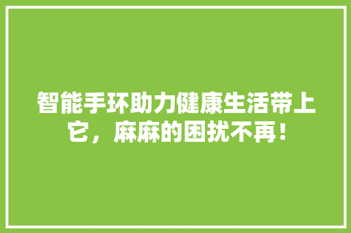 智能手环助力健康生活带上它，麻麻的困扰不再！