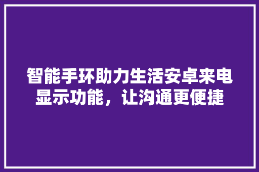 智能手环助力生活安卓来电显示功能，让沟通更便捷