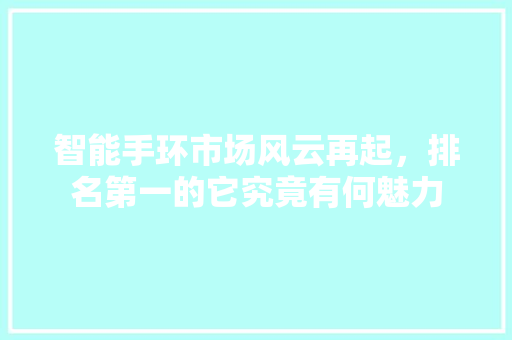 智能手环市场风云再起，排名第一的它究竟有何魅力