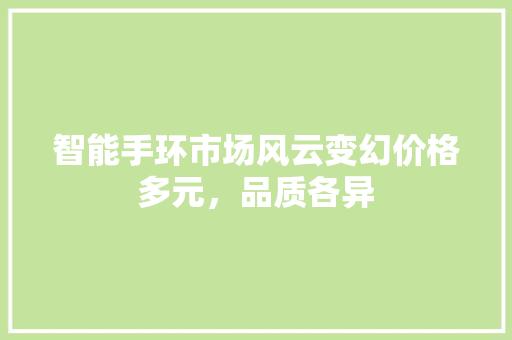 智能手环市场风云变幻价格多元，品质各异