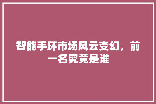 智能手环市场风云变幻，前一名究竟是谁