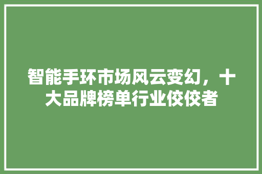 智能手环市场风云变幻，十大品牌榜单行业佼佼者