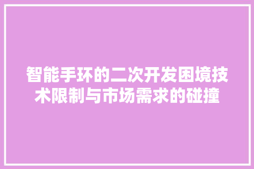 智能手环的二次开发困境技术限制与市场需求的碰撞