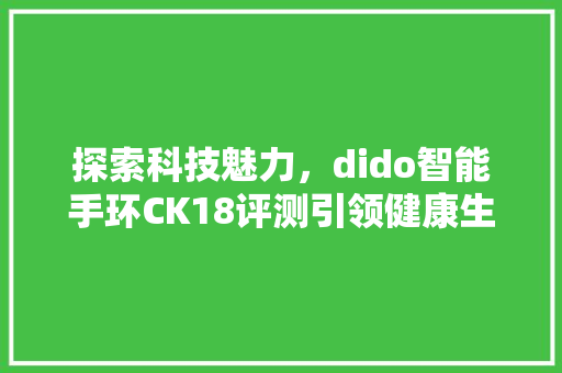 探索科技魅力，dido智能手环CK18评测引领健康生活新风尚  第1张