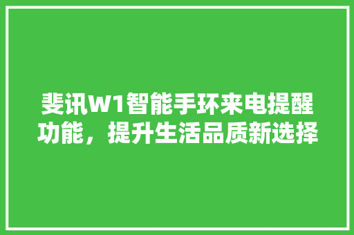 斐讯W1智能手环来电提醒功能，提升生活品质新选择