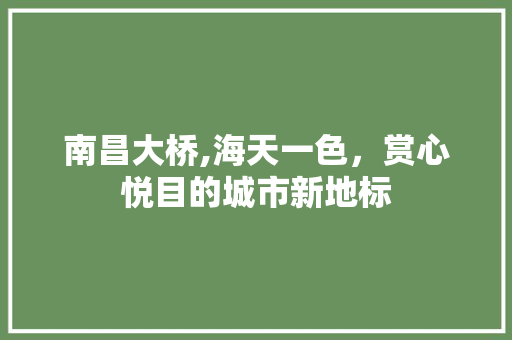 南昌大桥,海天一色，赏心悦目的城市新地标