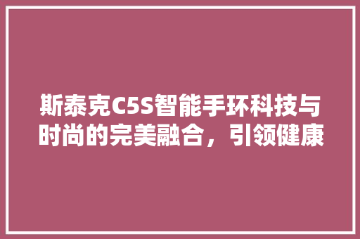 斯泰克C5S智能手环科技与时尚的完美融合，引领健康生活新潮流