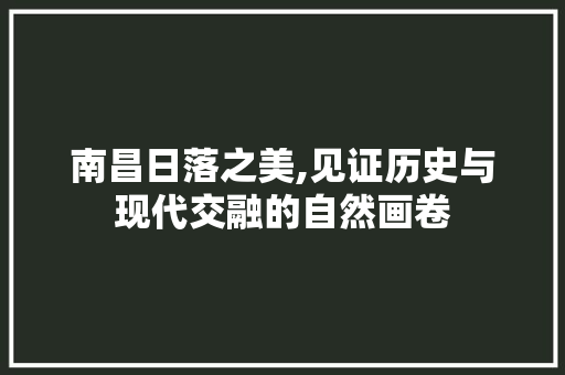 南昌日落之美,见证历史与现代交融的自然画卷