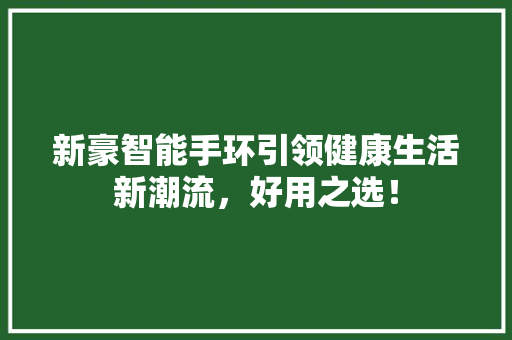 新豪智能手环引领健康生活新潮流，好用之选！  第1张