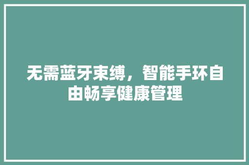 无需蓝牙束缚，智能手环自由畅享健康管理