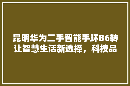 昆明华为二手智能手环B6转让智慧生活新选择，科技品质依旧闪耀