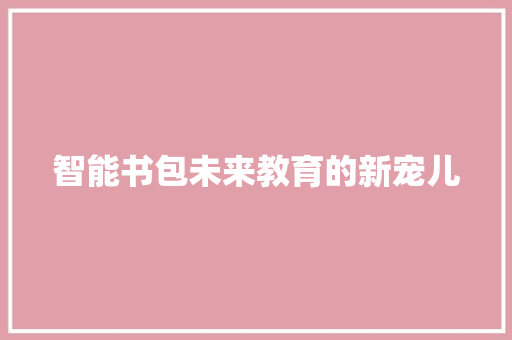 智能书包未来教育的新宠儿  第1张