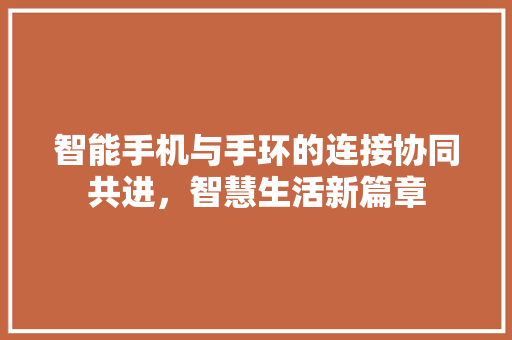 智能手机与手环的连接协同共进，智慧生活新篇章