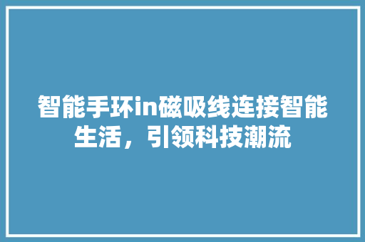 智能手环in磁吸线连接智能生活，引领科技潮流