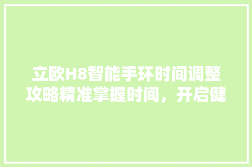 立欧H8智能手环时间调整攻略精准掌握时间，开启健康生活  第1张