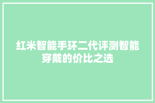 红米智能手环二代评测智能穿戴的价比之选