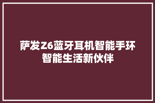 萨发Z6蓝牙耳机智能手环智能生活新伙伴