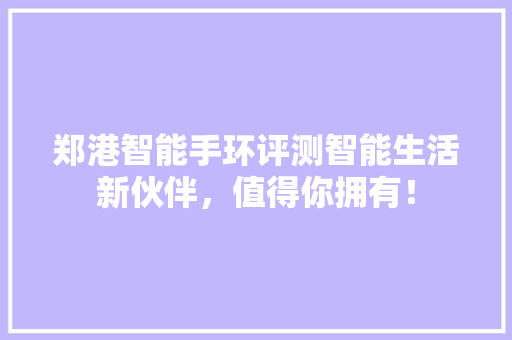 郑港智能手环评测智能生活新伙伴，值得你拥有！