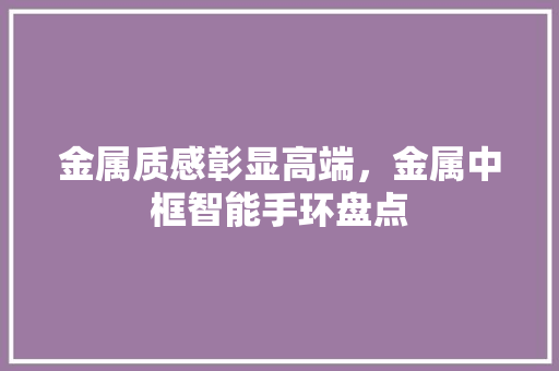 金属质感彰显高端，金属中框智能手环盘点