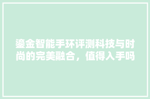 鎏金智能手环评测科技与时尚的完美融合，值得入手吗