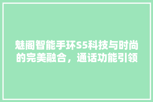 魅阁智能手环S5科技与时尚的完美融合，通话功能引领智能穿戴新潮流  第1张