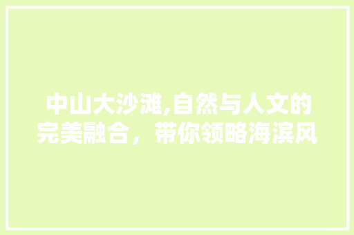 中山大沙滩,自然与人文的完美融合，带你领略海滨风光