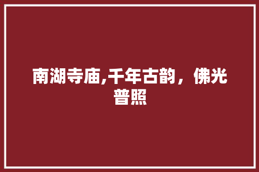 南湖寺庙,千年古韵，佛光普照