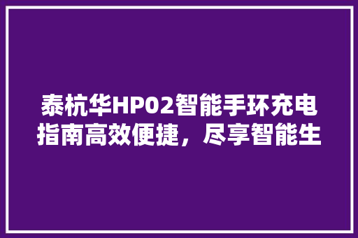 泰杭华HP02智能手环充电指南高效便捷，尽享智能生活  第1张