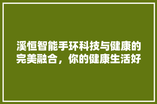 溪恒智能手环科技与健康的完美融合，你的健康生活好伴侣