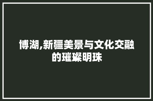 博湖,新疆美景与文化交融的璀璨明珠  第1张