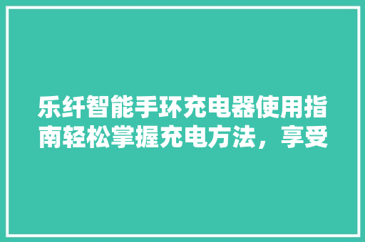 乐纤智能手环充电器使用指南轻松掌握充电方法，享受智能生活