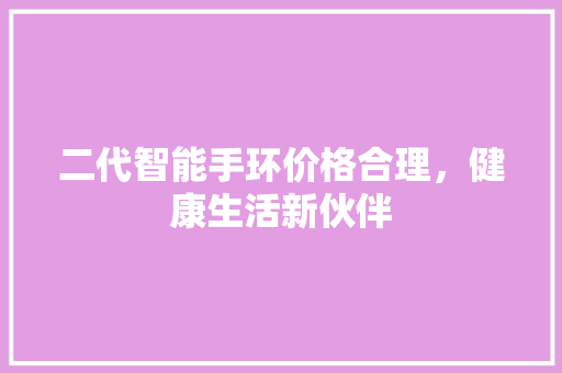 二代智能手环价格合理，健康生活新伙伴