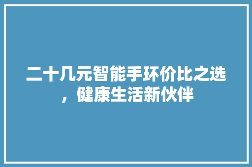 二十几元智能手环价比之选，健康生活新伙伴