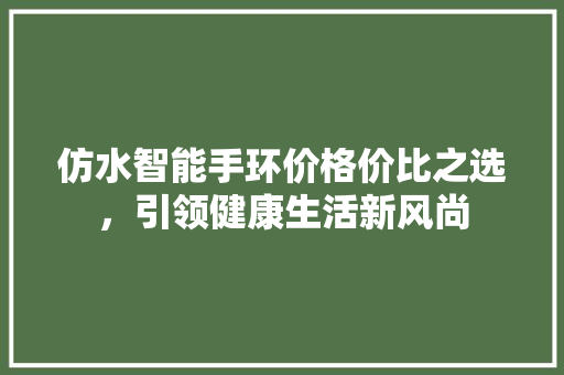 仿水智能手环价格价比之选，引领健康生活新风尚