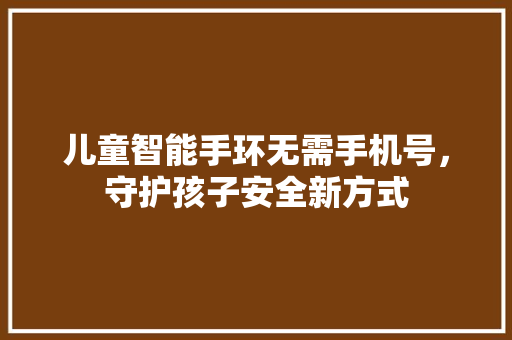 儿童智能手环无需手机号，守护孩子安全新方式