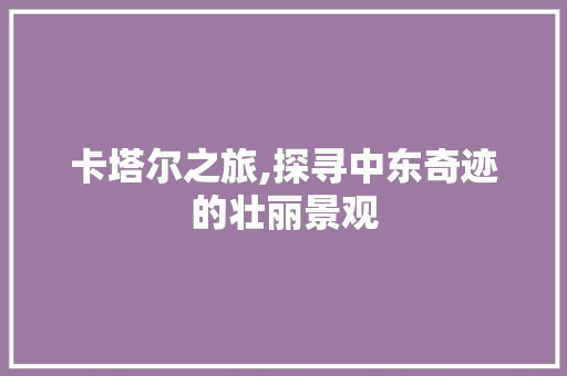 卡塔尔之旅,探寻中东奇迹的壮丽景观