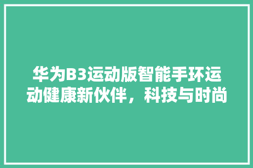 华为B3运动版智能手环运动健康新伙伴，科技与时尚的完美融合