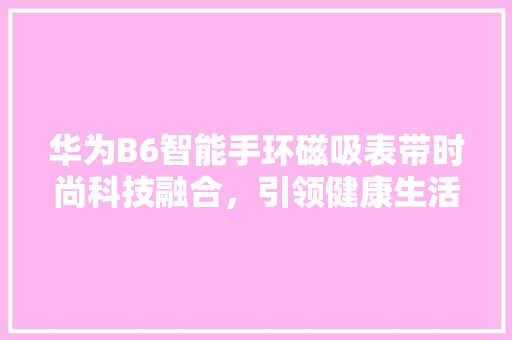 华为B6智能手环磁吸表带时尚科技融合，引领健康生活新潮流  第1张