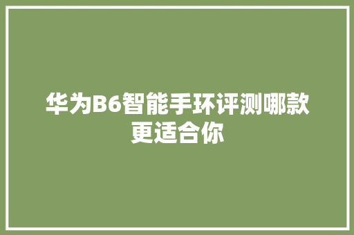 华为B6智能手环评测哪款更适合你  第1张