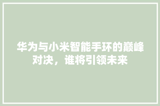 华为与小米智能手环的巅峰对决，谁将引领未来