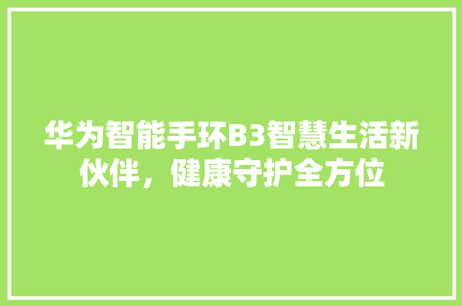 华为智能手环B3智慧生活新伙伴，健康守护全方位