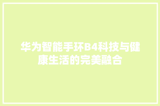 华为智能手环B4科技与健康生活的完美融合