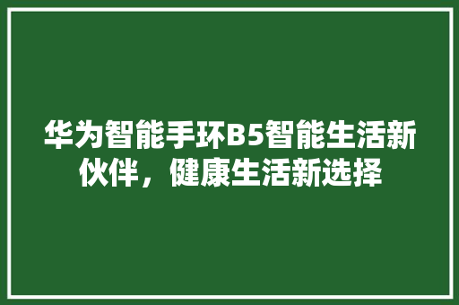 华为智能手环B5智能生活新伙伴，健康生活新选择  第1张