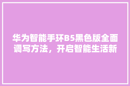 华为智能手环B5黑色版全面调写方法，开启智能生活新篇章  第1张