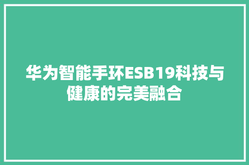 华为智能手环ESB19科技与健康的完美融合  第1张