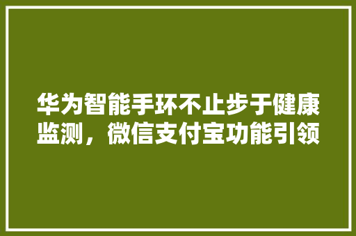 华为智能手环不止步于健康监测，微信支付宝功能引领便捷生活新潮流