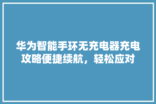 华为智能手环无充电器充电攻略便捷续航，轻松应对  第1张