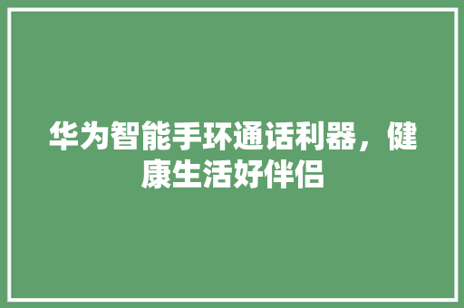 华为智能手环通话利器，健康生活好伴侣  第1张