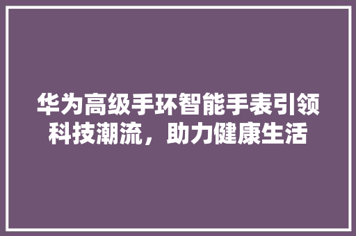 华为高级手环智能手表引领科技潮流，助力健康生活