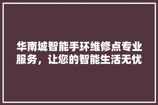 华南城智能手环维修点专业服务，让您的智能生活无忧